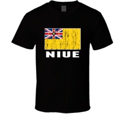 Niue Country Flag Patriotic Distressed T Shirt