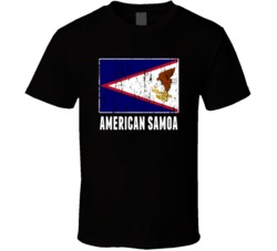 American Samoa Country Flag Patriotic Distressed T Shirt