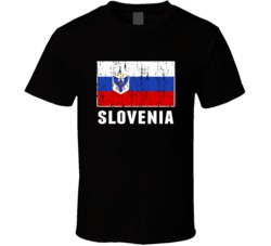 Slovenia Country Flag Patriotic Distressed T Shirt