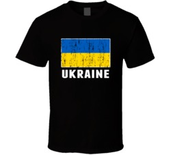 Ukraine Country Flag Patriotic Distressed T Shirt