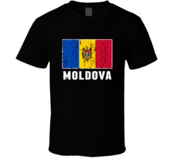 Moldova Country Flag Patriotic Distressed T Shirt