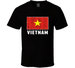 Vietnam Country Flag Patriotic Distressed T Shirt