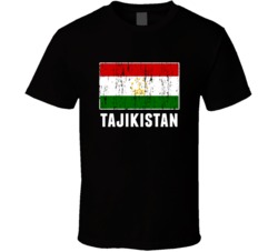 Tajikistan Country Flag Patriotic Distressed T Shirt
