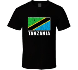 Tanzania Country Flag Patriotic Distressed T Shirt