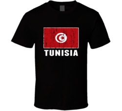 Tunisia Country Flag Patriotic Distressed T Shirt