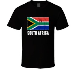 South Africa Country Flag Patriotic Distressed T Shirt