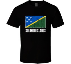 Solomon Islands Country Flag Patriotic Distressed T Shirt