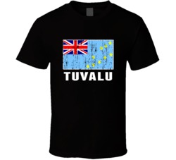 Tuvalu Country Flag Patriotic Distressed T Shirt