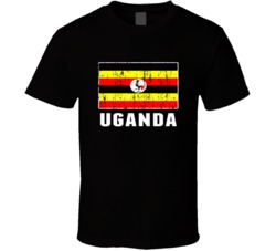 Uganda Country Flag Patriotic Distressed T Shirt