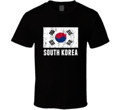 South Korea Country Flag Patriotic Distressed T Shirt