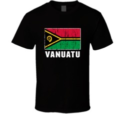 Vanuatu Country Flag Patriotic Distressed T Shirt