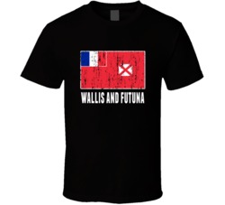 Wallis And Futuna Country Flag Patriotic Distressed T Shirt