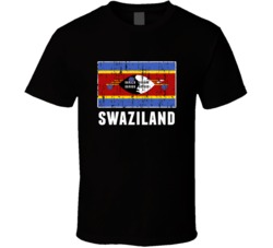 Swaziland Country Flag Patriotic Distressed T Shirt