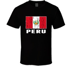 Peru Country Flag Patriotic Distressed T Shirt