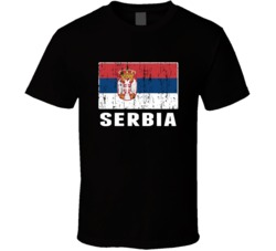 Serbia Country Flag Patriotic Distressed T Shirt