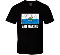 San Marino Country Flag Patriotic Distressed T Shirt