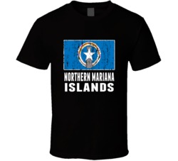 Northern Mariana Islands Country Flag Patriotic Distressed T Shirt