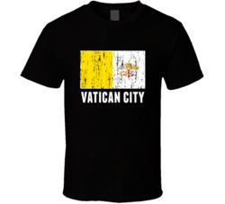 Vatican City Country Flag Patriotic Distressed T Shirt