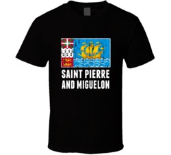 Saint Pierre And Miquelon Country Flag Patriotic Distressed T Shirt