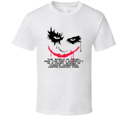 The Dark Knight Joker Face The World Is Cruel Favorite Movie Quotes T 
