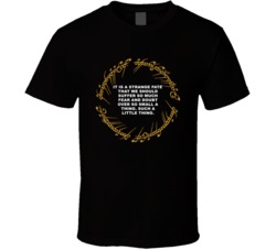 Lord Of The Rings Ring Inscription It Is A Strange Fate That We Should
