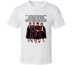 Lord Of The Rings Hobbits Let This Be The Hour Movie Quotes Fan T Shir