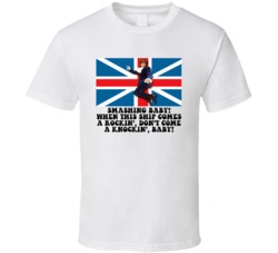 Austin Powers British Flag Smashing Baby Favorite Movie Quotes T Shirt
