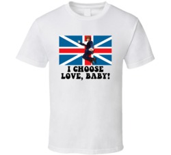 Austin Powers British Flag I Choose Love Baby Favorite Movie Quotes T 