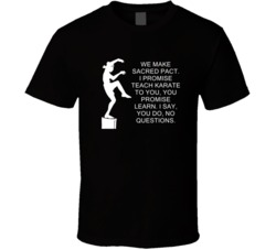 Karate Kid Crane Kick We Make Sacred Pact Movie Quotes T Shirt