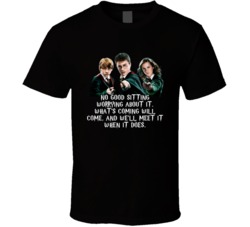 Harry Potter Hermione Ron No Good Sitting Worrying Movie Quotes T Shir
