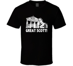 Back To The Future Marty And Clock Tower Great Scott Movie Quotes T Sh
