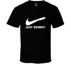 Just Bobbit 90s Lorena Bobbit Nike Parody T Shirt