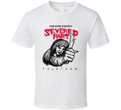 John Wayne Bobbitts Severed Part Telethon Funny 90s T Shirt