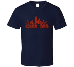 Club Dub Chicago Neon Cityscape Chicago Football Fan T Shirt