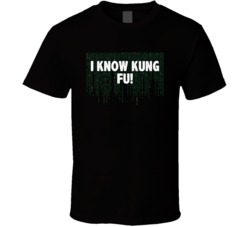 The Matrix Falling Code I Know Kung Fu Favorite Movie Quotes T Shirt