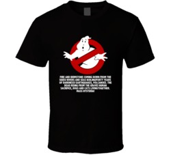 Ghostbusters Symbol Mass Hysteria Favorite Movie Quotes T Shirt