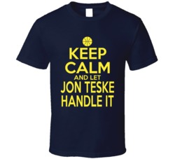 Jon Teske Keep Calm And Let Him Handle It Michigan Basketball Fan T Sh
