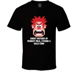 Wreck It Ralph Pixelated Head I Found A Gold Coin Favorite Movie Quote