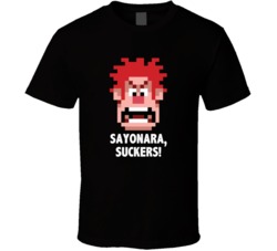 Wreck It Ralph Pixelated Head Sayonara Suckers Favorite Movie Quotes T