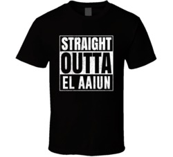Straight Outta El Aaiun Western Sahara City Grunge Parody Cool T Shirt