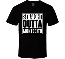Straight Outta Montecito California City Grunge Parody Cool T Shirt