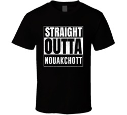 Straight Outta Nouakchott Mauritania City Grunge Parody Cool T Shirt