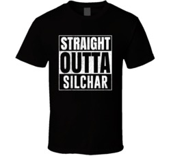 Straight Outta Silchar India City Grunge Parody Cool T Shirt