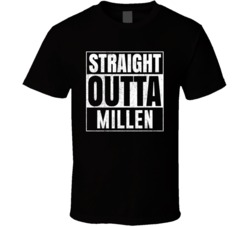 Straight Outta Millen Georgia City Grunge Parody Cool T Shirt