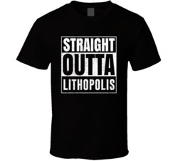 Straight Outta Lithopolis Ohio City Grunge Parody Cool T Shirt