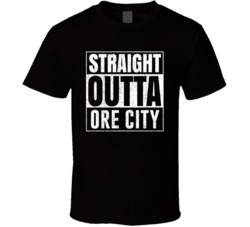 Straight Outta Ore City Texas City Grunge Parody Cool T Shirt