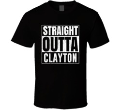 Straight Outta Clayton Wisconsin City Grunge Parody Cool T Shirt