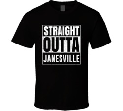Straight Outta Janesville Wisconsin City Grunge Parody Cool T Shirt