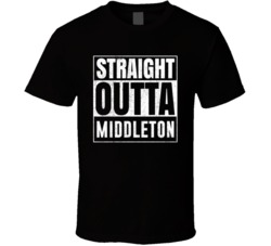 Straight Outta Middleton Wisconsin City Grunge Parody Cool T Shirt