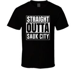 Straight Outta Sauk City Wisconsin City Grunge Parody Cool T Shirt